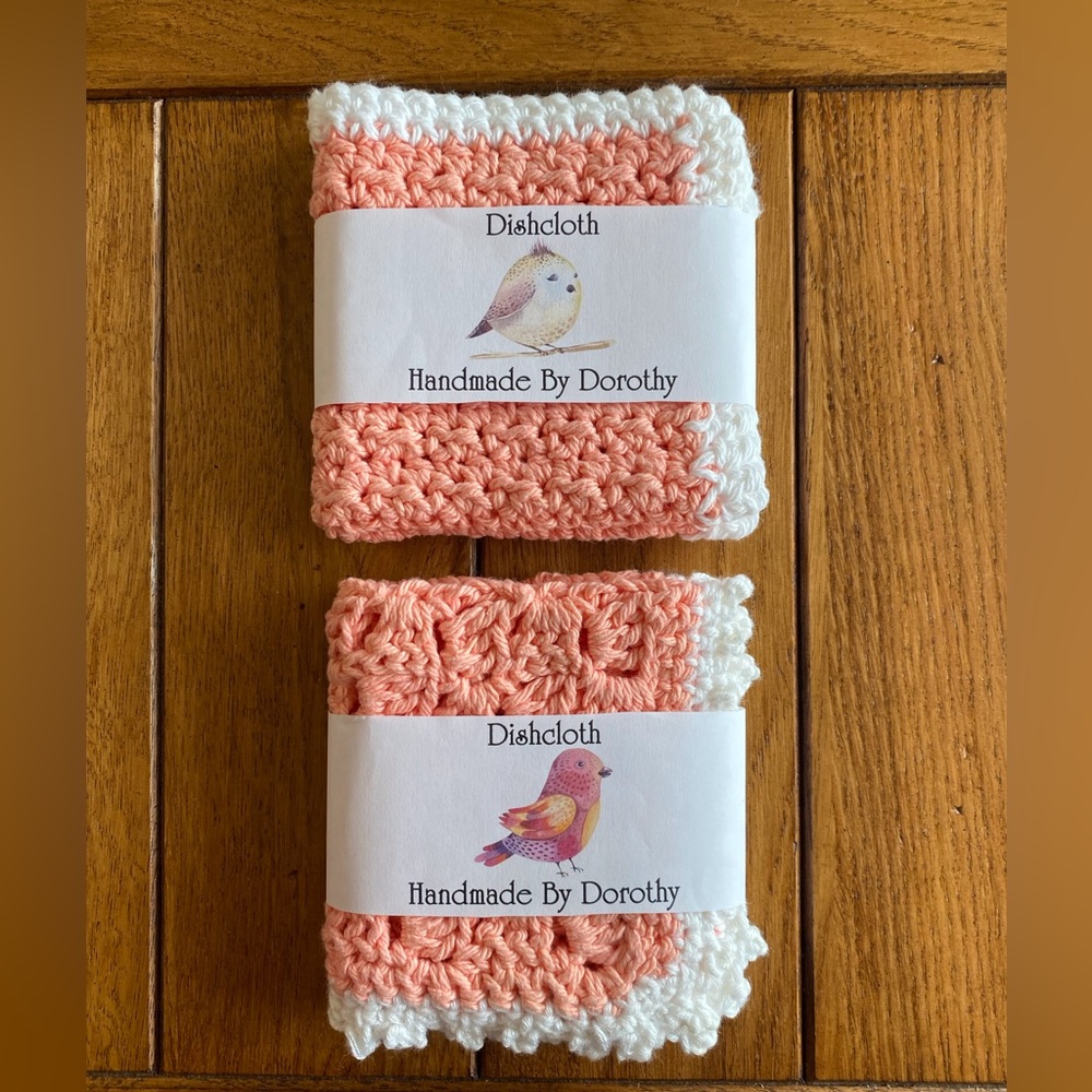 Hand Crocheted Hot Pad With 2 Dishcloths - Picture 2 of 6